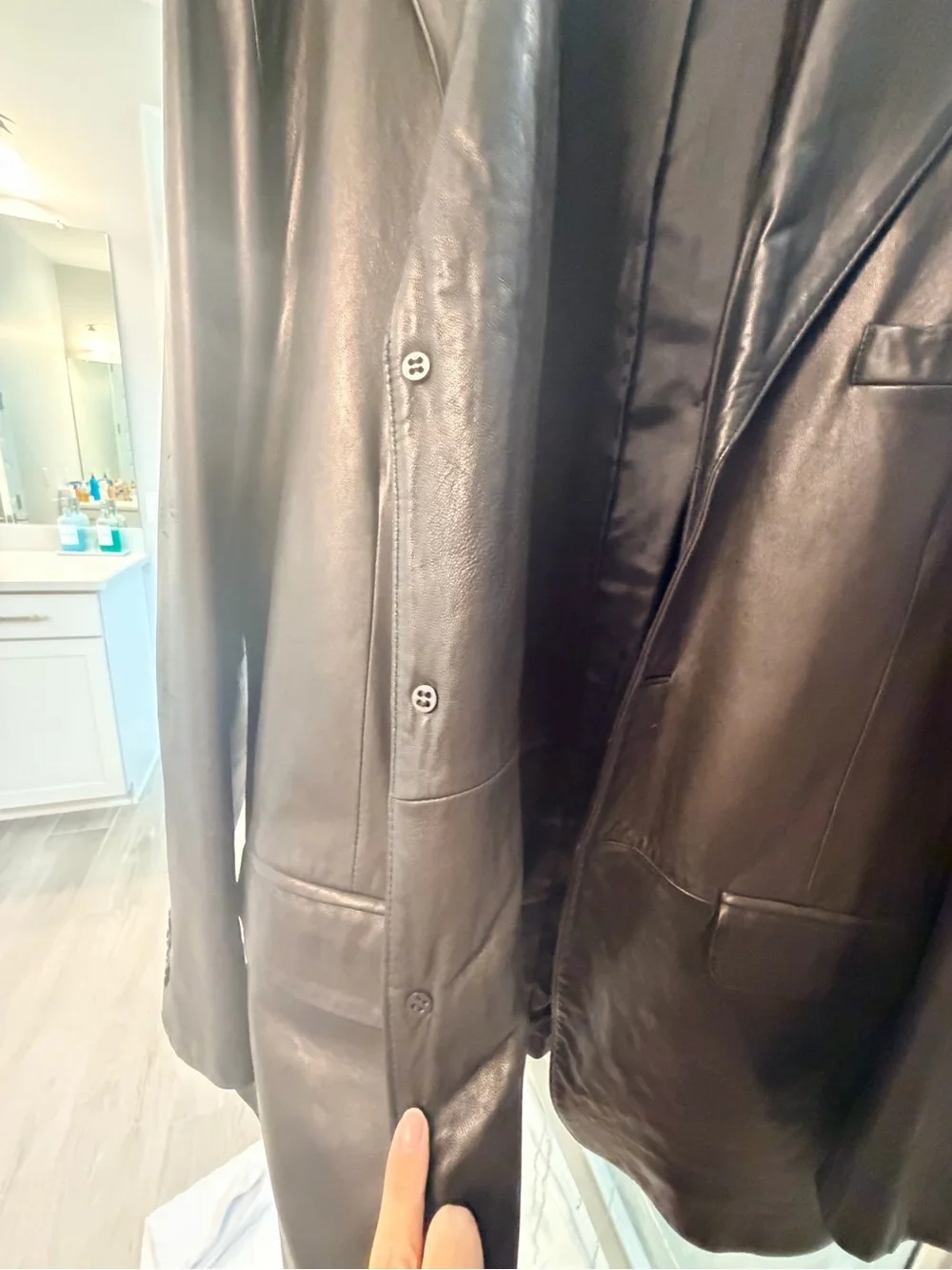 Ralph Ralph Lauren RRL Vintage Black 100% Lamb Leather Blazer Jacket